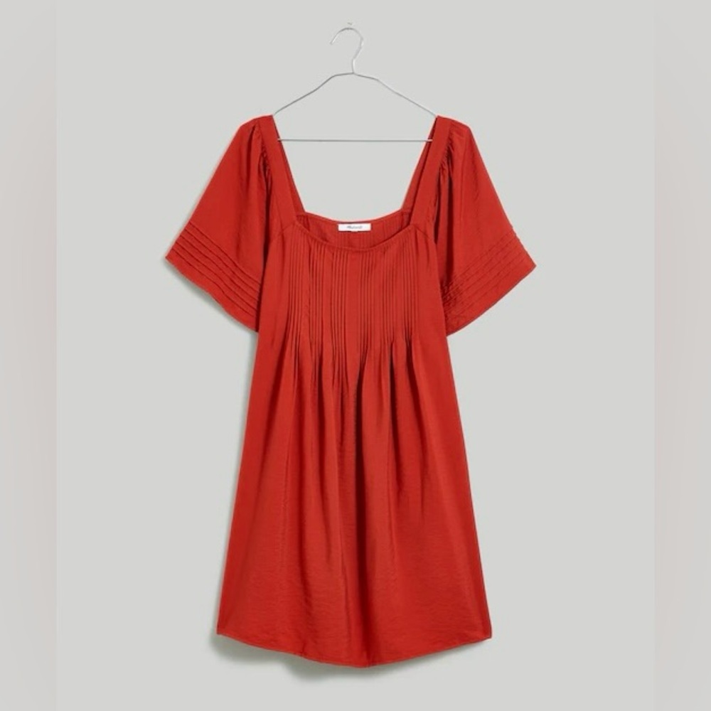 Madewell Red Square-Neck Mini Dress